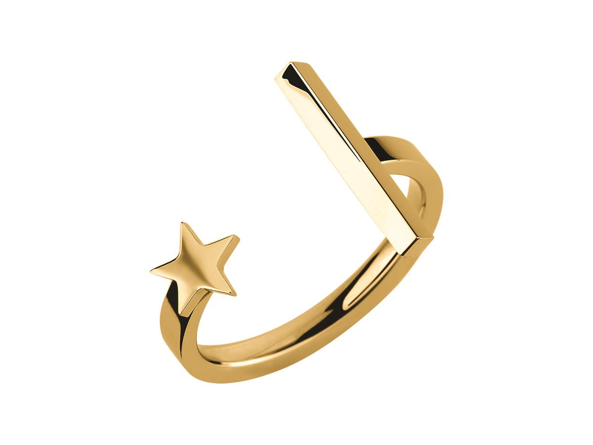 GOOIX Liebeskind Edelstahl Ring mit Stern Gold EUR 59,90