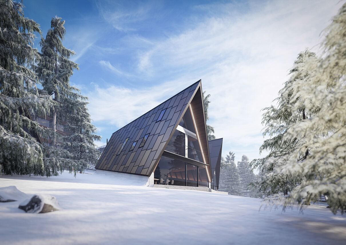Triforêt Winter Lodge Außenansicht